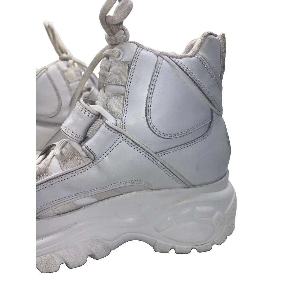 Buffalo London Platform Boots High Top Sneakers White Women’s Size 40 US 9-9.5